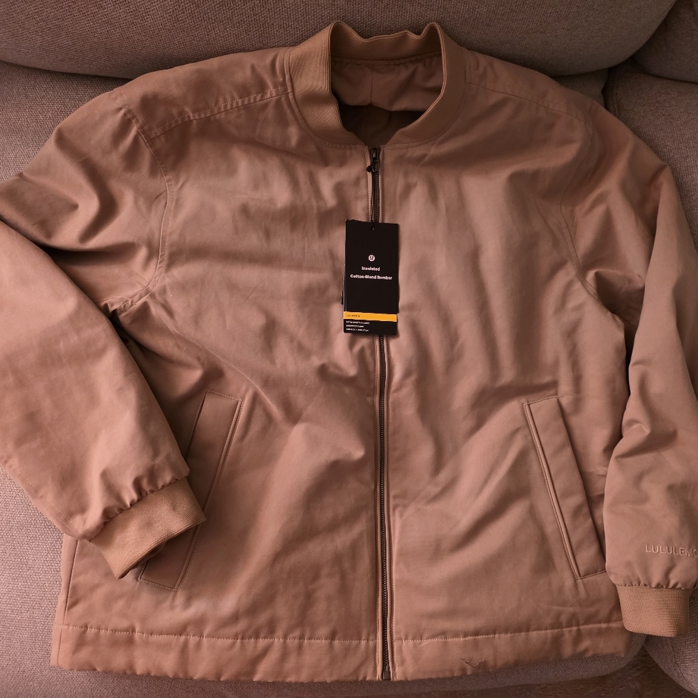 Lululemon Tan Primaloft Quilted Bomber Jacket Men's XXL